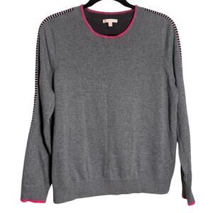 Lisa Todd Grey Crewneck Cotton Sweater Women’s Sz. M